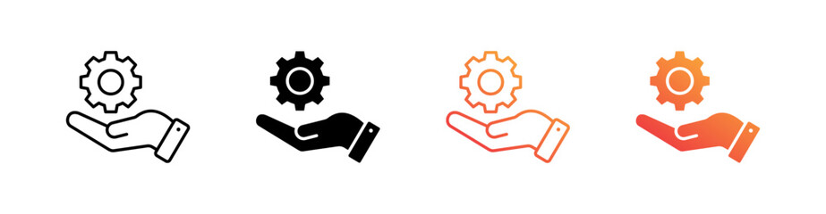 Service Multiple Style Icon Set Vector 