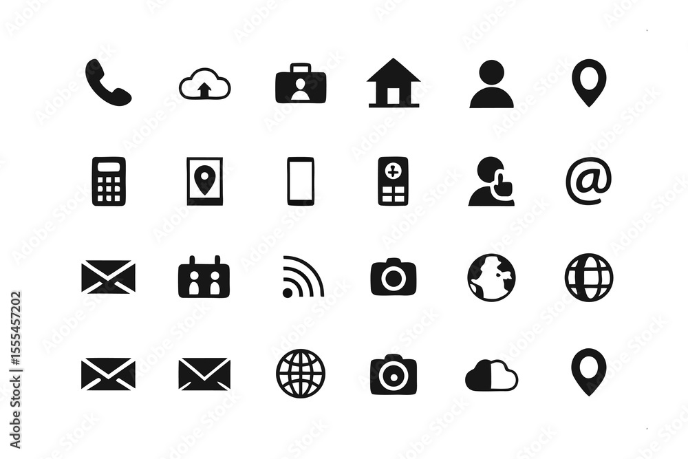 Poster modern icon set: a versatile set of digital icons, perfect for web and app design, showcasing essent