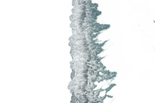 Vertical seamless texture of a realistic ocean wave with foam and splashes on a transparent background