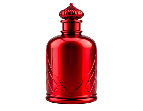Luxurious red bottle with an ornate top - Powered by Adobe