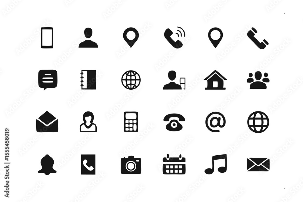 Poster communication icons: a collection of minimalistic and versatile communication icons designed for div
