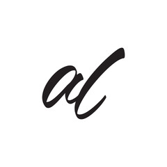 Initial Letter Logo Brush Calligraphy Style AL