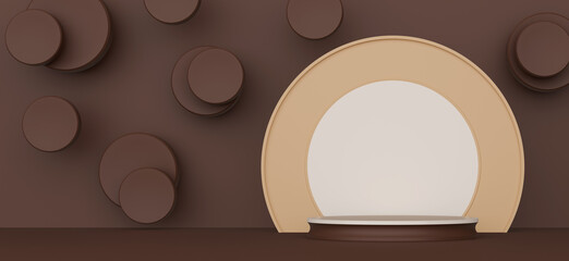 Minimalist Stage Presents Dramatic Lighting Display in color 2025. Mocha Mousse color