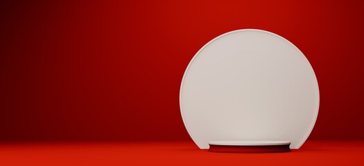 Modern White Platform Shines In Dramatic Lighting for goods