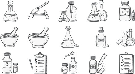 set of different medicals icons