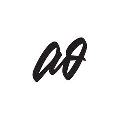 Initial Letter Logo Brush Calligraphy Style AO