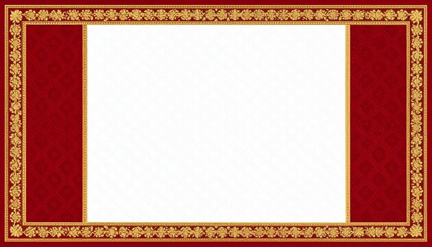 Elegant Red and Gold Frame Border Design Perfect for Invitations, Certificates, and More