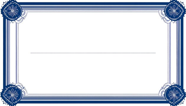 Elegant Blue and White Certificate Border Template