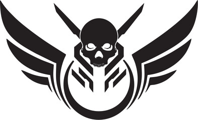 Skull with Wings and Tribal Style