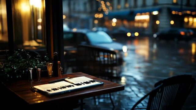 Rainy night at the Parisian cafe