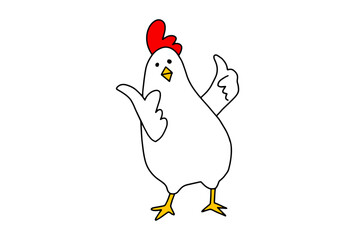 chicken character vector isolated illustration