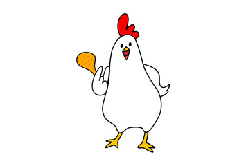 chicken character vector isolated illustration