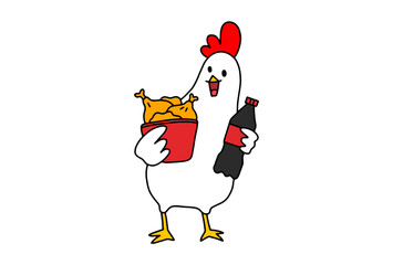 chicken character vector isolated illustration