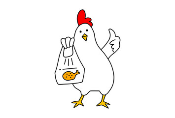 chicken character vector isolated illustration