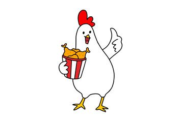 chicken character vector isolated illustration