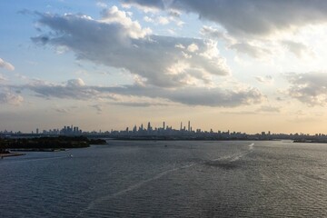 City Skyline at Sunset Across the Water