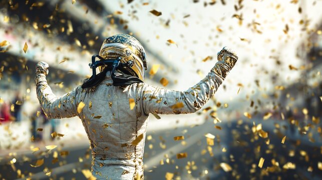 Formula One Racing Team Driver Celebrates Victory

 - Powered by Adobe