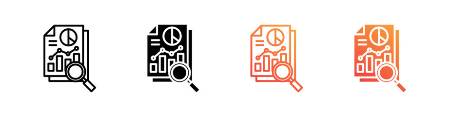 Analysis Multiple Style Icon Set Vector 