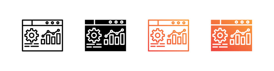 Dashboard Multiple Style Icon Set Vector 