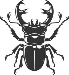 Beetle vector insect isolated silhouette black illustration