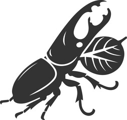 Beetle vector insect isolated silhouette black illustration