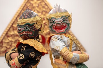 Fototapeta premium Captivating ramayana khon dance performance in thailand a cultural showcase of tradition and art