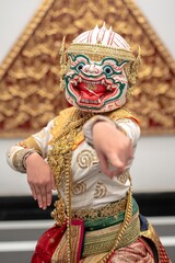 Performing thai traditional dance khon ramayana thailand cultural art festive atmosphere artistic...