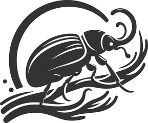 Beetle vector insect isolated silhouette black illustration