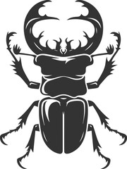 Beetle vector insect isolated silhouette black illustration