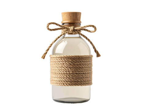 Decorative bottle with twine and cork