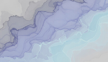 Ethereal Blue and Purple Marble Texture with Soft Veins and Fluid Layers