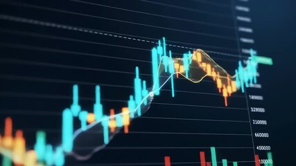 financial data analysis on digital screen footage - Powered by Adobe