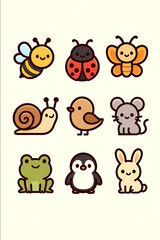 Naklejka premium cartoon animal icons