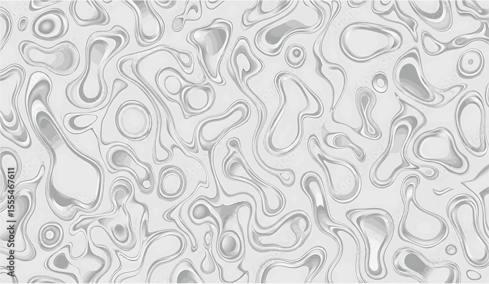 Poster abstract, fluid, grayscale pattern with organic shapes and flowing lines.