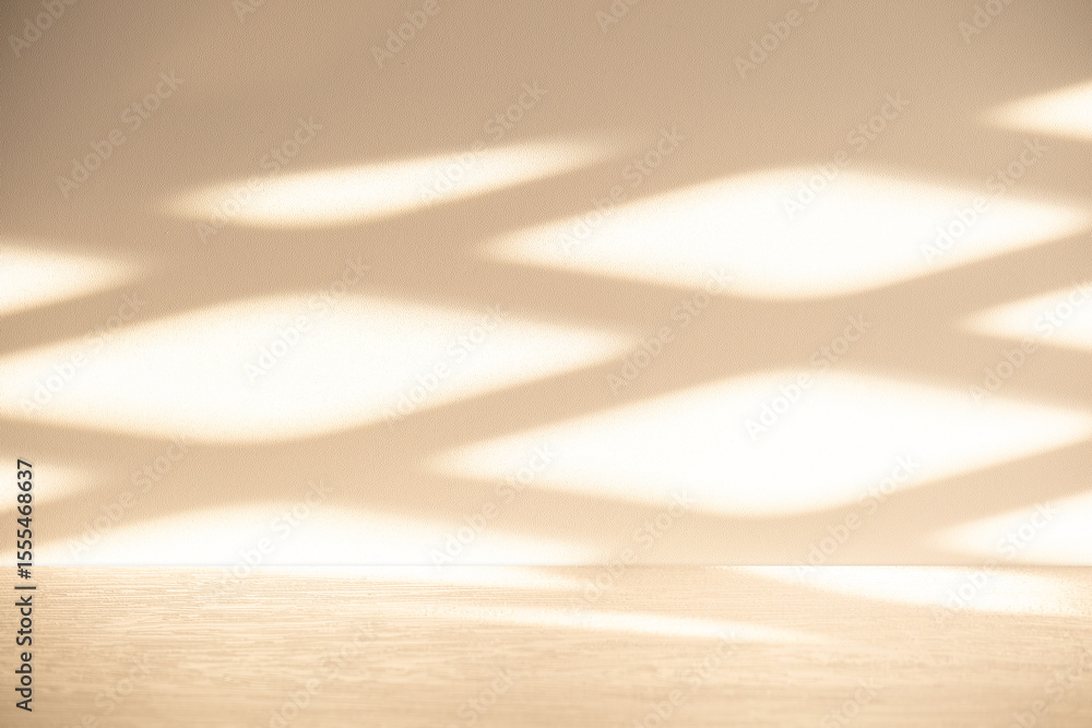 Leinwandbilder wall interior background, studio and backdrops show products. with leaf shadow from window color bei