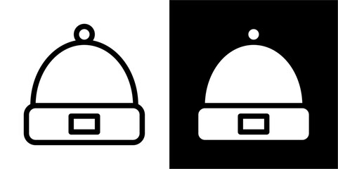 Winter Hat Icon: Warm Beanie with Pom-pom for Cold Weather Fashion & Outdoor Activities