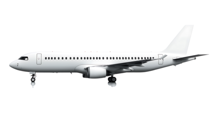 Luxury private jet airplane rendered on transparent background suitable for elite aviation services, lifestyle visuals, and advertising
