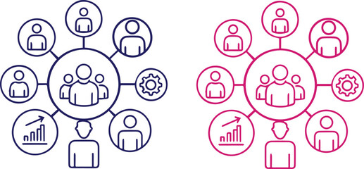 group of people and user icons , add new user line icon for user, group, team, community and group management interfaces editable stroke.