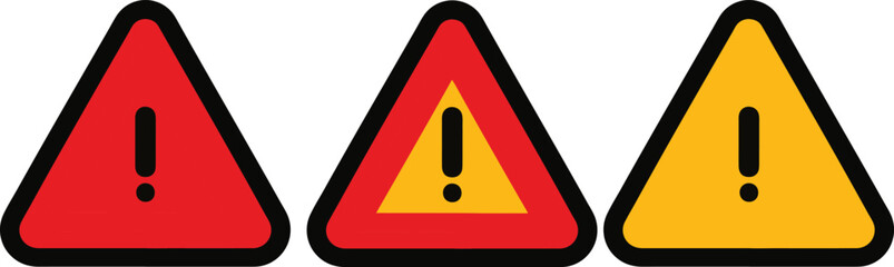 warning danger icon caution alarm alert set trial
