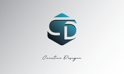 CD Creative Polygon Logo – Modern Negative Space Letter mark with Geometric Hexagon Shape for Futuristic Branding, Corporate Identity & Tech Design

