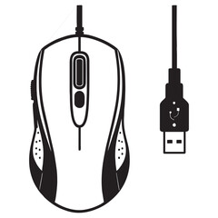 Mouse silhouette image on white background