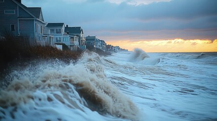 Ocean Waves Crashing Against the Shoreline Beautifully Representing Oceanic Power Coastal Views and Beachfront Scenes for Environmental Marketing Coastal Tourism and Outdoor Campaigns