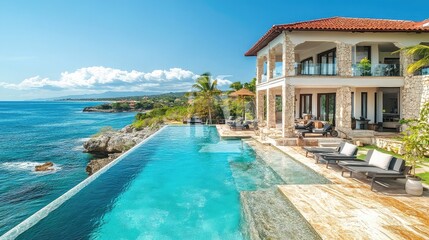Oceanfront Property with Stunning Sea View Representing Luxury Real Estate Ocean Views and Coastal Properties for Beachfront Homes Vacation Rentals and Real Estate Marketing