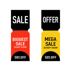 Red and yellow Sale Label 