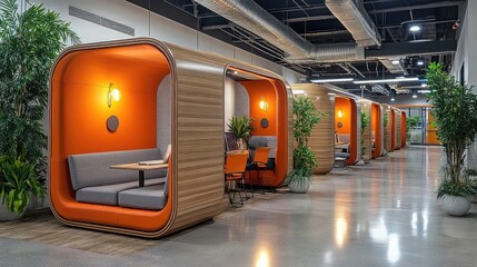 Office Environment with Modern and Sleek Designs Representing Contemporary Workspace Interior Design and Office Layouts for Productivity Corporate Offices and Work Environment Innovation