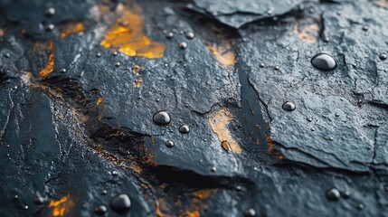 Oil seep on stone - macro texture concept background image for design abstract art or creative visual media projects