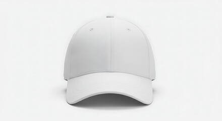 Fototapeta premium Classic white Baseball Cap Comfortable, Stylish Headwear isolated on white background