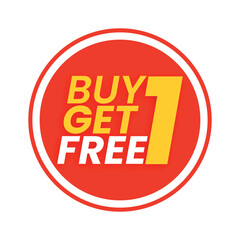 Buy 1 Get 1 Free Round Sale Sticker – Bold Vector Badge Design