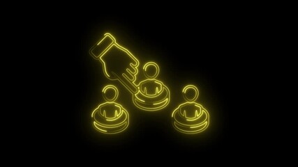 Recruiter hand selecting person with neon glow recruitment process concept 3d render - Powered by Adobe