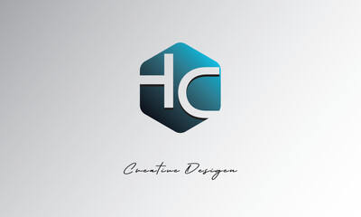 HC Creative Polygon Logo – Modern Negative Space Letter mark with Geometric Hexagon Shape for Futuristic Branding, Corporate Identity & Tech Design

